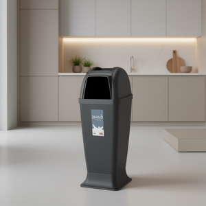 Contenedor de Basura de Plástico Delgado con Tapa Deslizante Stefanplast Diablo Negro 71060 de 50 Litros para una Gestión de Residuos Domésticos con Estilo - Product Image 3