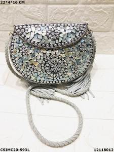 Elegante diseñador señoras Metal mosaico embrague noche bolsos hechos a mano multicolor - Product Image 6