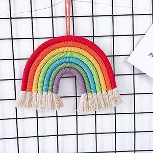 Colgante de pared de calidad premium hecho a mano decoración de habitación de niños tejido Arco Iris colgante de pared Boho Arco Iris para exportación mundial - Product Image 3