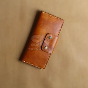 Carteras de Cuero Genuino para Hombre de Alta Calidad Fabricadas en Pakistán 2026, Carteras Largas Bifold de Cuero para Hombre de un Solo Tono a Precio Económico - Product Image 4