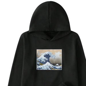 Conjunto Deportivo de Dos Piezas con Sudadera con Capucha y Pantalones Jogger de Felpa de Algodón con Estampado de Ondas, Ropa Deportiva de Invierno Unisex al por Mayor - Product Image 2