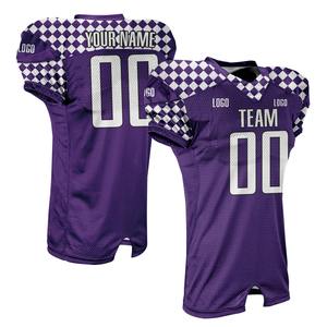 Camiseta de fútbol transpirable para adultos y jóvenes deportivos para hombres americanos con camisetas de fútbol atléticas de malla con cuello en V a cuadros - Product Image 6