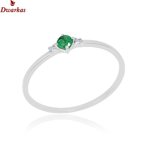 Anillo de circón verde minimalista personalizado de fábrica, joyería S925, anillos de plata esterlina, joyería de plata para mujer - Product Image 1