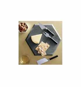 Planche à découper en marbre Calacatta Viola, élégante planche de service en pierre naturelle pour la cuisine, décoration de luxe, cadeau pour fromages et fruits - Product Image 3