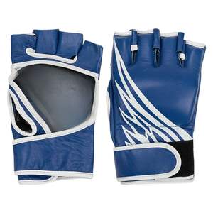 ถุงมือ MMA หนังแท้ ดีไซน์ล่าสุด แบบผูกเชือก คุณภาพสูง ระบายอากาศดี ขายดี ครึ่งนิ้ว บริการ OEM สำหรับผู้ชาย - Product Image 4