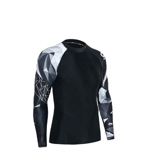 Rashguard MMA 100 % polyester de haute qualité pour hommes, conception personnalisée, compression, impression par sublimation, séchage rapide, tissu respirant - Product Image 1