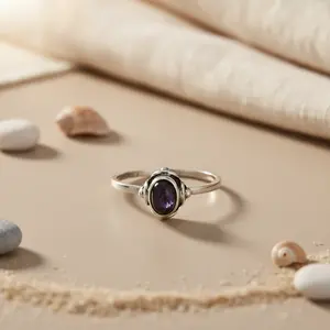 Bague en argent 925 avec améthyste pour femmes, bijoux en pierres précieuses, cadeau, bague élégante, montres - Product Image 2