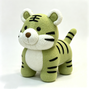 Peluche tigre au crochet personnalisée, amigurumi tigre fait main, animal en peluche tricoté, tigre en crochet doux, peluche tigre pour bébé, sûr pour les bébés. - Product Image 3