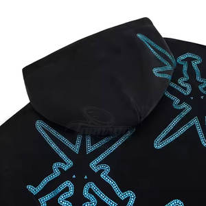 Léger Respirant Hommes Strass Hoodies Conception Personnalisée Fait Strass Hoodies Hommes - Product Image 5