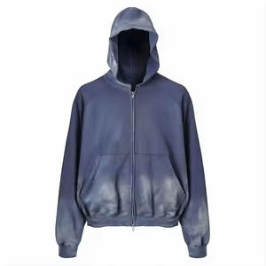 Sudadera con capucha de algodón pesado con logotipo personalizado al por mayor, ropa de invierno de gran tamaño para hombre - Product Image 2