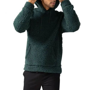 Long Sleeve Hooded Pullover <b>Men's</b> Breathable <b>Sherpa</b> Fleece Autumn Solid Sweatshirts Quick Dry Eco-Friendly Pakistan Manufacturer - Product Image 1