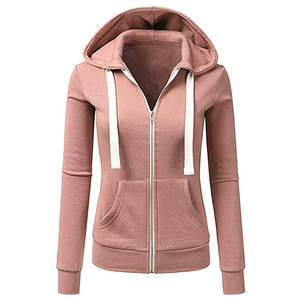 2025 nouveauté Logo personnalisé brodé 100% coton biologique fermeture éclair à capuche pour les femmes respirant bouffée impression pour l'automne - Product Image 4