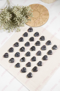 หินธรรมชาติขัดเงาขนาด 1 นิ้ว รูปหัวใจสีคราม แกบโร่รูปหัวใจขนาดเล็ก สำหรับการทำสมาธิ ตกแต่งงานแต่งงาน ราคาขายส่ง - Product Image 4