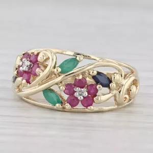 Stunning Vintage Women's 925 Silver Round Cut <b>Simulated</b> Emerald Moissanite <b>Diamond</b> Wedding Ring - Product Image 1