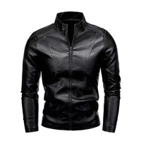 Blouson en cuir synthétique noir coupe slim coupe-vent de haute qualité pour homme, style motard classique, dernière collection