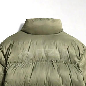 Cómoda chaqueta de invierno de burbujas con cuello levantado para adultos de secado rápido y hecha en Pakistán con logotipo frontal para hombres de talla grande - Product Image 5