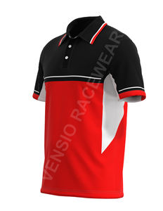 Vente en gros de polos OEM en % polyester de haute qualité pour hommes Racing Pit Crew Vêtements de sport à impression numérique à manches courtes - Product Image 4