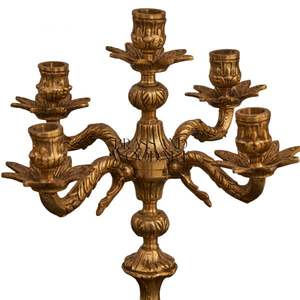 luxury antique brass <b>clock</b> set with ornate candelabras handcrafted golden <b>vintage</b> decoration elegant home accessory - Product Image 2