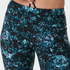 กางเกงออกกำลังกายขาสั้นลายดอกไม้ไร้รอยต่อเอวสูงสำหรับผู้หญิงชุดออกกำลังกายฟิตเนสกระเป๋าใส่โทรศัพท์ของแท้ - Product Image 4