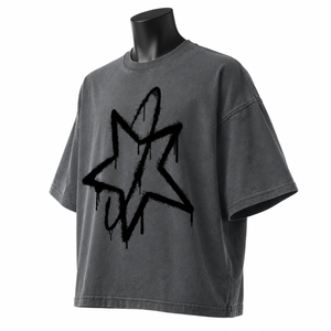 เสื้อยืดโอเวอร์ไซส์ลายกราฟิกสำหรับผู้ชาย ขายส่ง เสื้อยืดลำลองสไตล์วินเทจผ้าฝ้ายสตรีทแวร์สั่งทำได้ - Product Image 3