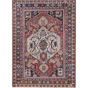 Tapis en laine noués à la main Nuray, motifs abstraits médaillon rouge-orange, 9x12 rectangulaire - Pae-4095, Jaipur Rugs US pour usage domestique - Product Image 1