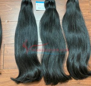 100% Extensions humaines brutes vierges de haute qualité trame droite naturelle noire ruban pré-collé trame de génie vietnamien non traitée - Product Image 3