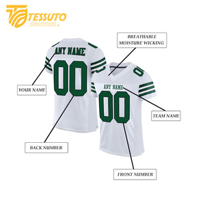 Vêtements de sport imprimés partout Chemises de football classiques vintage Maillot de football personnalisé T-shirt de football à col en V pour hommes - Product Image 3