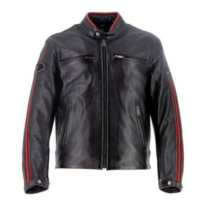 Veste motard coupe ajustée pour homme en cuir véritable noir avec poches zippées Vêtements d'extérieur décontractés ODM Supply - Product Image 1