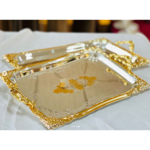 Fantaisie Design Maison Table Décor Dessert Plateau Élégant Designer Poignées Pour Hôtel Restaurant Accessoires Fournisseurs - Product Image 4