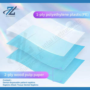 Serviettes dentaires jetables pour patients Bavoirs dentaires bleus Imperméables Qualité supérieure Luxe 3 plis Manuel en polaire - Product Image 2