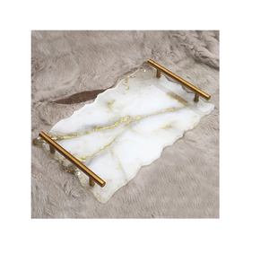 Plateau de service en résine salle de bain rectangulaire Plateau en résine époxy meilleure qualité Plateau de service en résine pour objets décoratifs - Product Image 6