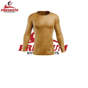 T-shirt à séchage rapide pour homme, logo personnalisé, haut d'entraînement de fitness, t-shirt de gymnastique, manches longues, col montant et compression, t-shirts d'entraînement - Product Image 6