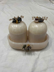 Juego de 4 tarros de fruta seca de resina de diseño de lujo comestible con tarro de almacenamiento de resina de Material de calidad superior adicional de Tradebit - Product Image 5