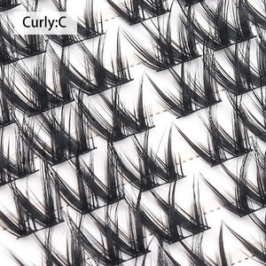 Cils en bande complète Curly C en fibres végétales, fabriqués à la machine, avec bande en coton noir, épaisseurs variées, double face, livre de présentation de cils - Product Image 3