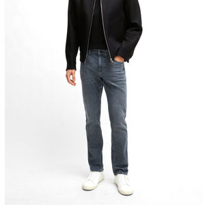 Vente en gros de nouvelle haute qualité dernier design personnalisé pour hommes pantalon ample à superposition pantalon droit en denim pour hommes de couleurs unies avec logo imprimé - Product Image 2