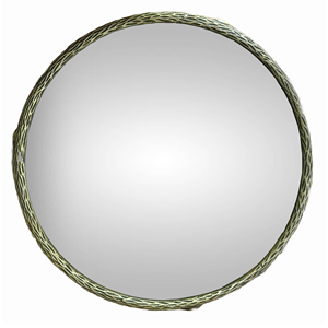 Miroir mural couleur argent forme ronde miroir durable design agréable miroir solide en métal - Product Image 1