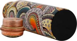 Bouteille en cuivre pur anti-fuite de qualité supérieure avec ouverture large facile à nettoyer pour une utilisation quotidienne et une vie saine - Product Image 4