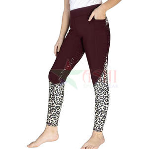 Women's Equestrian Horse Riding Leggings with <b>Knee</b> <b>Patch</b> Grip Waterproof Windproof Spandex/Polyester Material - Product Image 1