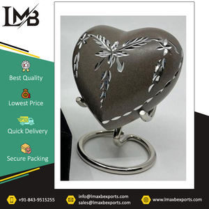 Urnas de cremación de corazón de aluminio de estilo americano de la mejor calidad/suministros funerarios urnas para cenizas conmemorativas 2024 - Product Image 5