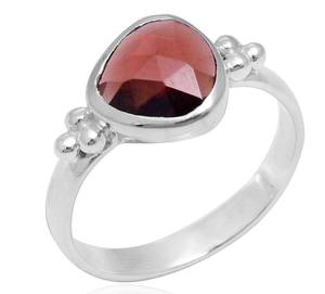 แหวนเงินโกเมนธรรมชาติสำหรับเธอ,แหวนมิตรภาพตัวเรือนโกเมนเงินแท้925แหวนพลอยชาติพันธุ์ - Product Image 1