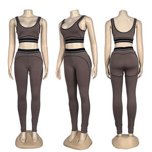 Ensemble deux pièces tendance de luxe pour femmes, haut de sport, soutien-gorge de sport, leggings taille haute, vêtements de sport extensibles, ensembles de yoga de fitness - Product Image 6
