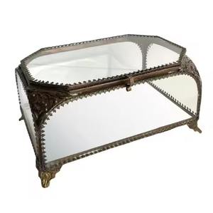 Elegant Design Gold <b>Metal</b> Glass Jewelry Box Jewelry Decorative Box Glass Jewelry Box - Product Image 5