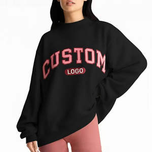 <b>Women</b> Casual Oversized <b>Hoodie</b> Crew Neck 100% Cotton Fleece Sweatshirt Waterproof Breathable 300g Winter Back Logo - Product Image 4