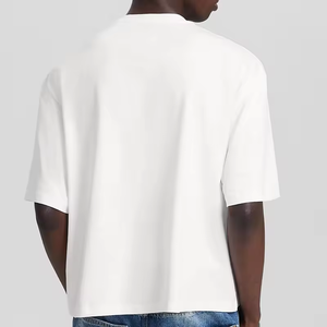 T-shirt Boxy 100% coton pour homme de haute qualité Gym Fitness Wear Ras du cou couleur unie Slim Fit pour l'entraînement et l'entraînement - Product Image 2