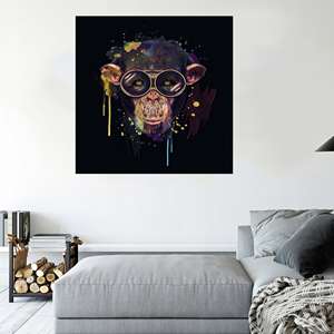 Póster moderno de animales en lienzo - Impresión artística negra para decoración de pared, estirado sobre lienzo para galería - Product Image 1