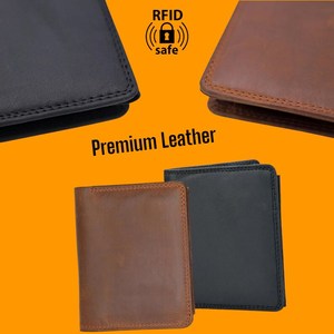 CHW-0017-cadeau de portefeuille pour hommes fait à la main 100% Original Horse Leather Bifold Rfid Safe - Product Image 5