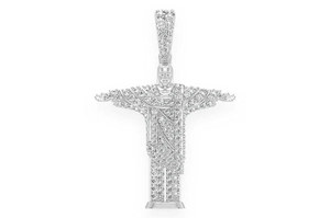 Pendentif Jésus en diamant Moissanite en or 18 carats pour fabrication de bijoux Pendentifs Christo Retentor Rio Christ pour hommes - Product Image 3