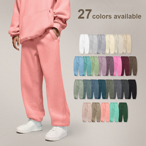 Pantalones Deportivos Unisex, 350G, Felpa, Corte Holgado, Cintura Media, Estilo Hip Hop, Largos, Color Sólido, Impresión Personalizada Disponible - Product Image 1