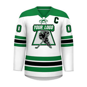 Maillot d'entraînement de hockey sur glace personnalisé pour homme, grandes tailles, ensembles d'uniformes sportifs personnalisés, 100 % polyester, imprimé et cousu, service OEM - Product Image 2