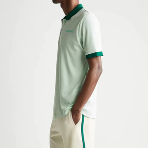 Transpirable y cómodo personalizado Regular Fit Polo cuello con cremallera camisetas para hombres ropa casual ropa de verano - Product Image 2